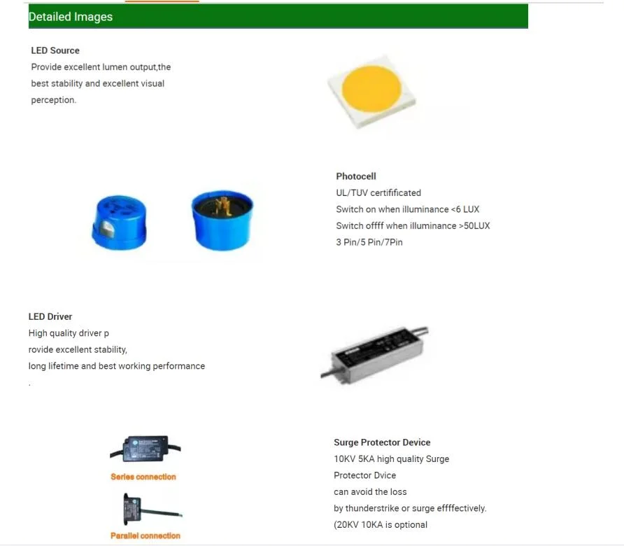 Aluminum Streetlight Controller LED 40W 50W 60W 80W 100W Lighting Lamp