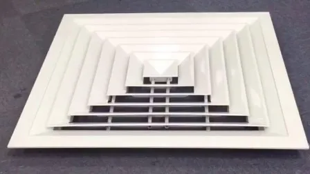 HVAC 用の天井コーナー供給空気分配、対向フィン付きダンパー付きアルミニウム製空気取り入れ口